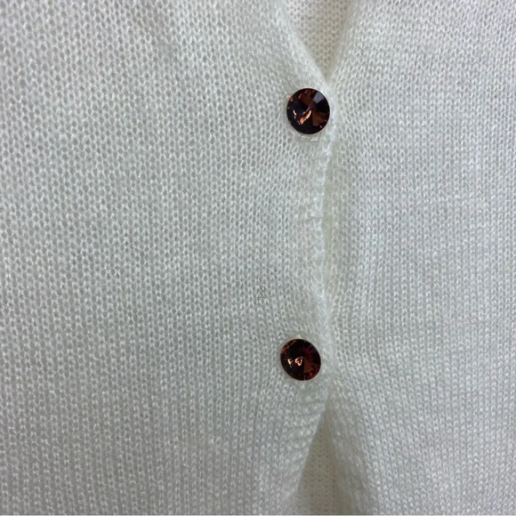 Hale Bob Knit Mohair Cardigan Floral Detail
